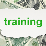 Education concept: Training on Money background